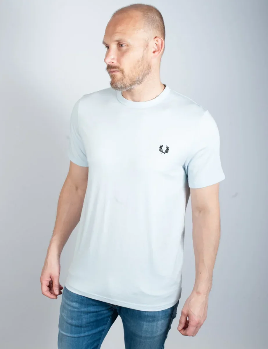 Fred Perry Ringer T-Shirt | Light Ice 