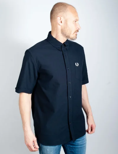 Fred Perry Short Sleeve Oxford Shirt | Navy