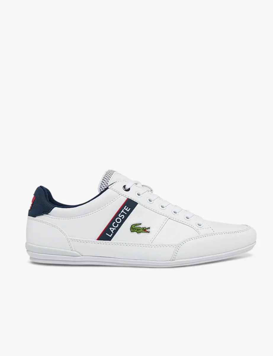 Lacoste Men's Chaymon Textile and Synthetic Trainer | White/Navy