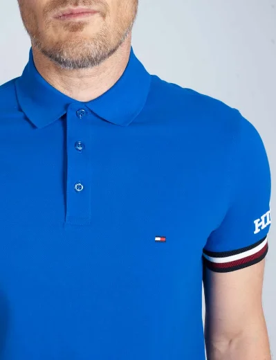 Tommy Hilfiger Monotype Cuff Polo Shirt | Ultra Blue