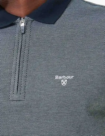 Barbour Kelleth Zip Neck Polo Shirt | Navy