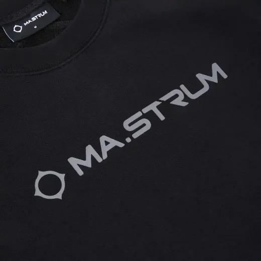 MA Strum Chest Logo Crew Neck Sweater | Jet Black