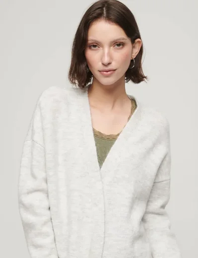 Superdry Womens Essential Supersoft Cardigan | Frost Grey