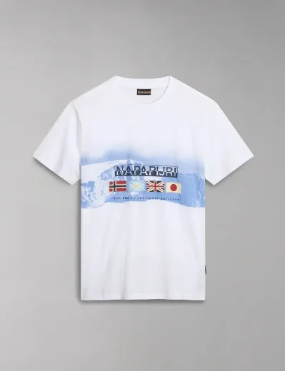 Napapijri Gorfou Short Sleeve Graphic T-Shirt | White