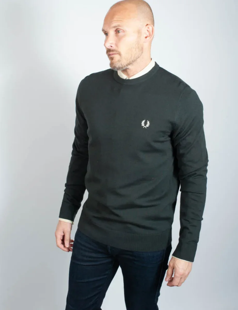 Fred Perry Classic Crew Neck Knitted Jumper | Night Green