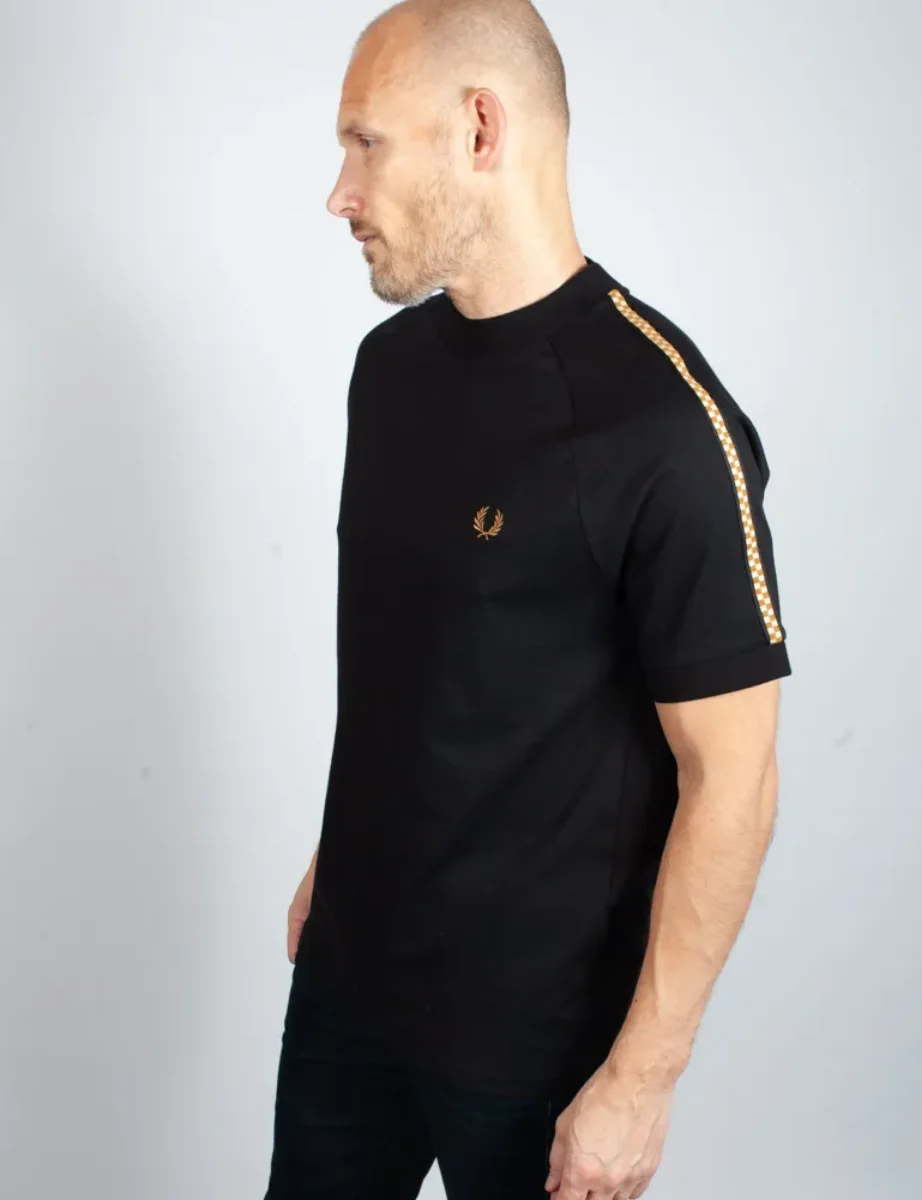Fred Perry Chequerboard T-Shirt | Black