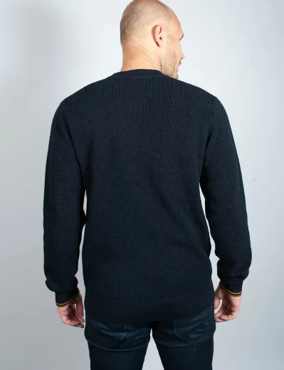 Fred Perry Waffle Stitch Knitted Jumper | Navy