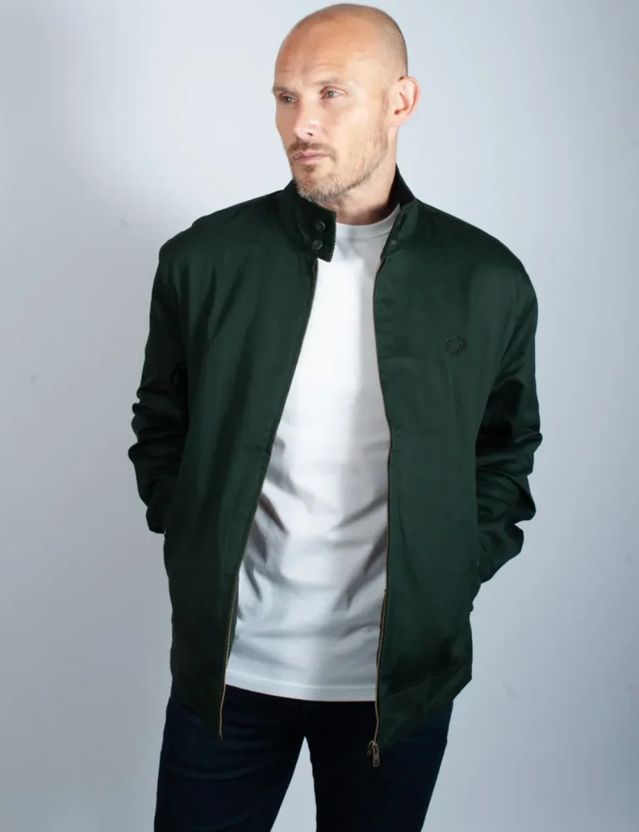 Fred Perry Waxed Cotton Jacket | Night Green