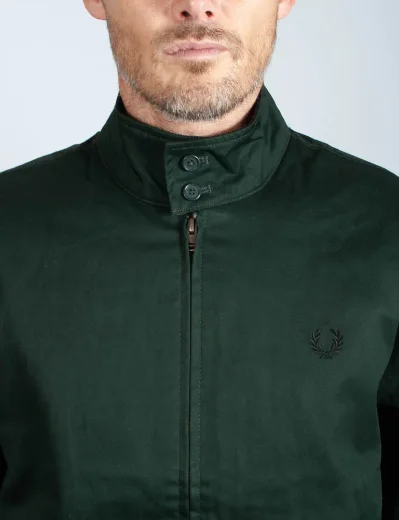 Fred Perry Waxed Cotton Jacket | Night Green