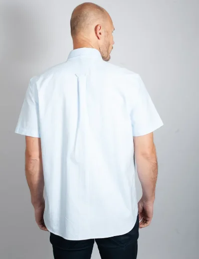 Lacoste Men's Regular Fit Short Sleeve Oxford Shirt | Light Blue