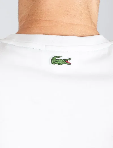 Lacoste Men's Regular Fit Cotton Jersey Branded T-Shirt | White