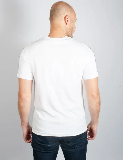 Lacoste Men's Regular Fit Logo Stripe T-Shirt | White
