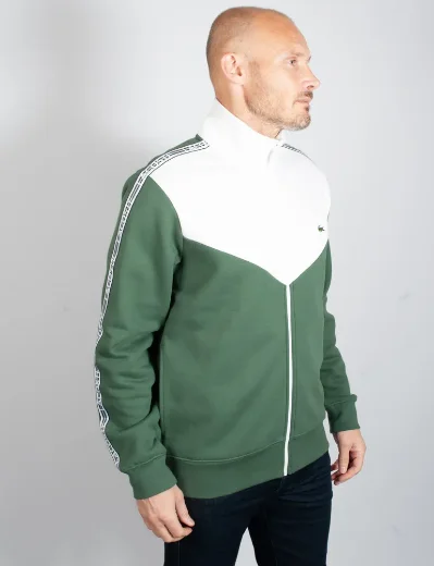 Lacoste Men's Colour-block Zip Track Top | Green / White
