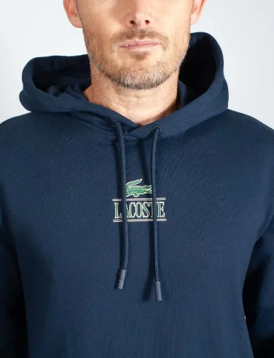 Lacoste Men's Hooded Logo Sweatshirt | Navy