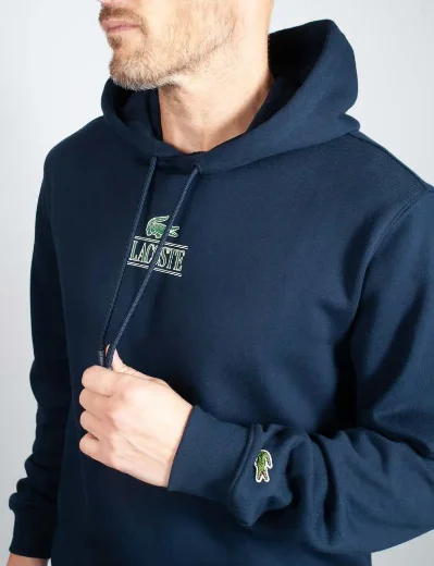 Lacoste Men's Hooded Logo Sweatshirt | Navy