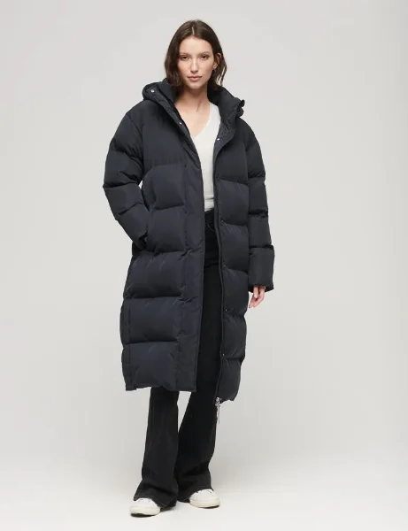 Longline hooded puffer coat online