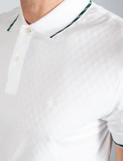 Ted Baker Colson Jacquard Polo Shirt | White