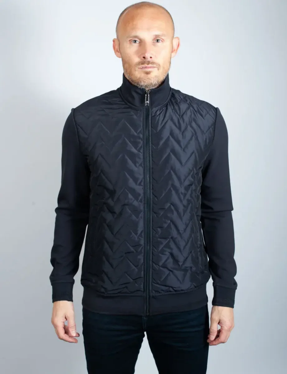 Cockney Rebel Fashions. Ted Baker Hamste Quilted Front Jacket | Navy