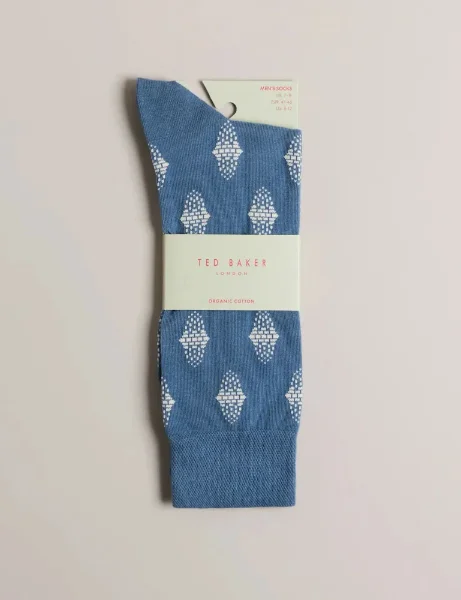 Ted Baker DRENCHD Geo Pattern Sock | Blue Ted Baker DRENCHD Geo Pattern Sock | Blue