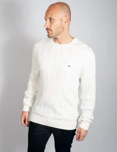 Tommy Hilfiger Classic Cable Knit Jumper | Ancient White
