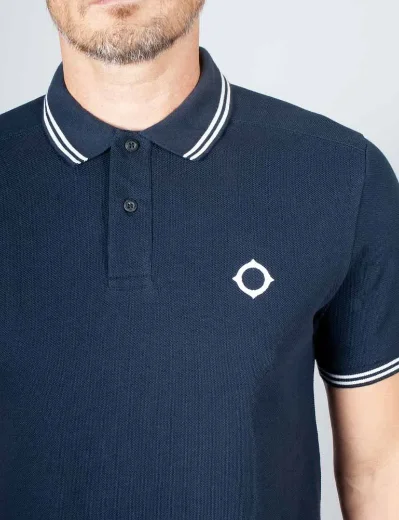 MA Strum Double Tipped SS Polo Shirt | Ink Navy