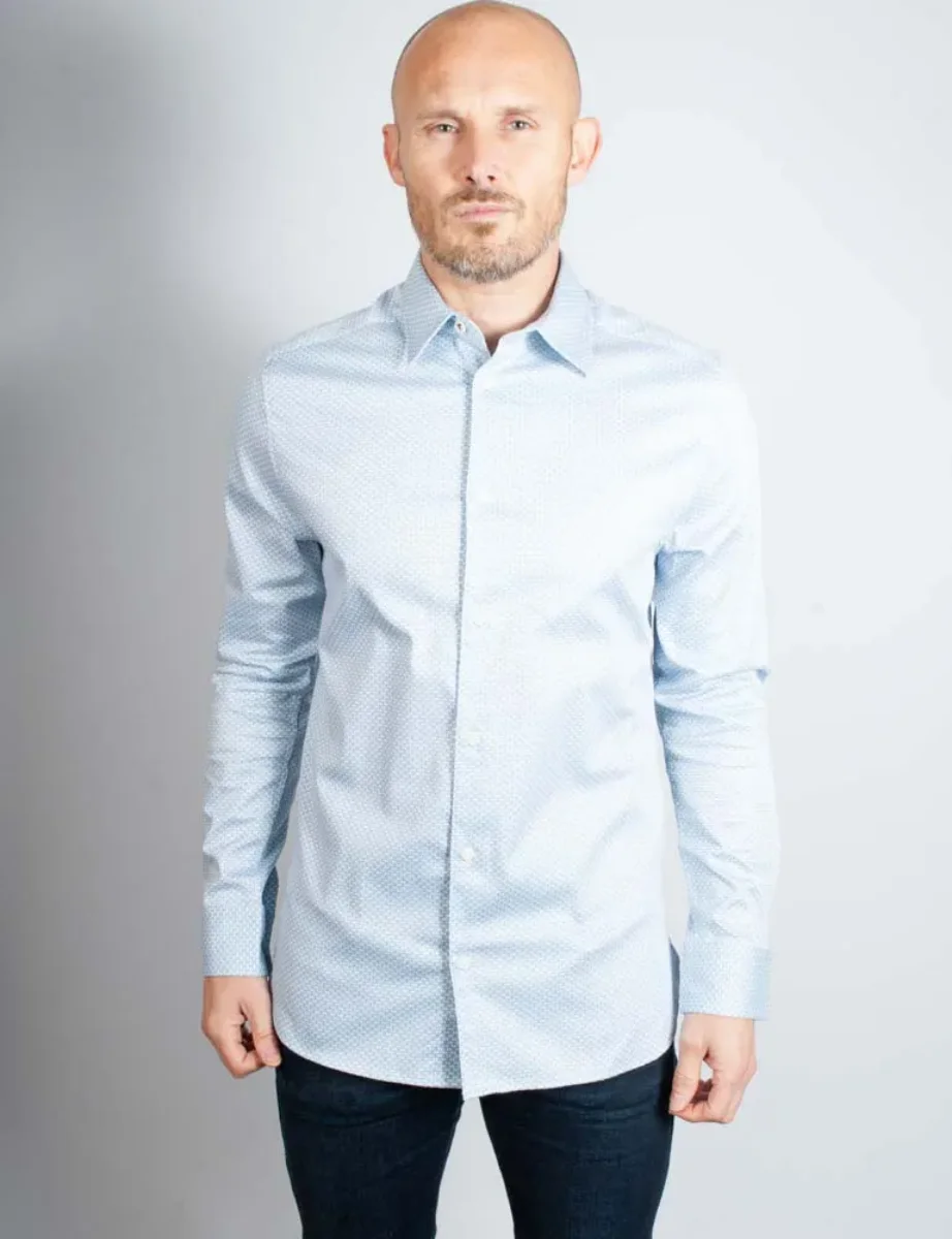 Ted Baker Faenza Long Sleeve Geometric Shirt | Light Blue