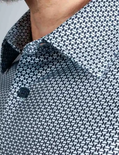Ted Baker Faenza Long Sleeve Geometric Shirt | Navy