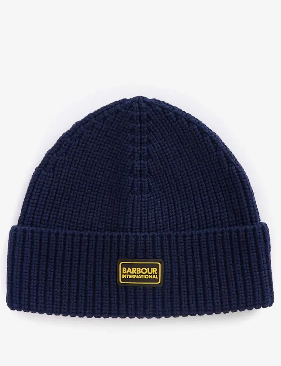 Barbour Intl Sweeper Legacy Knitted Beanie | Navy