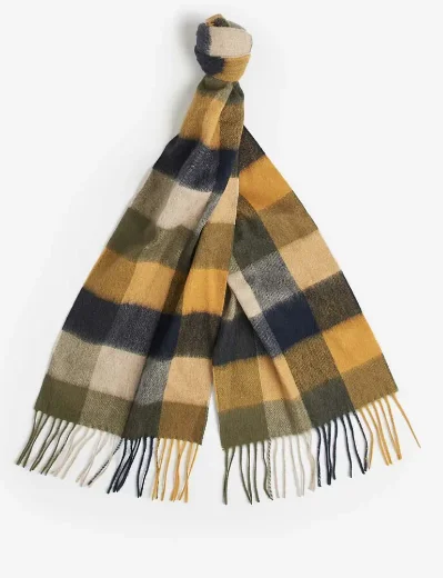 Barbour Large Tattersall Scarf | Forest Mist
