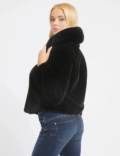Guess New Sophy Faux Fur Jacket | Black