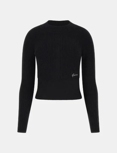 Guess Turtle Neck Melodie Knitted Sweater | Black
