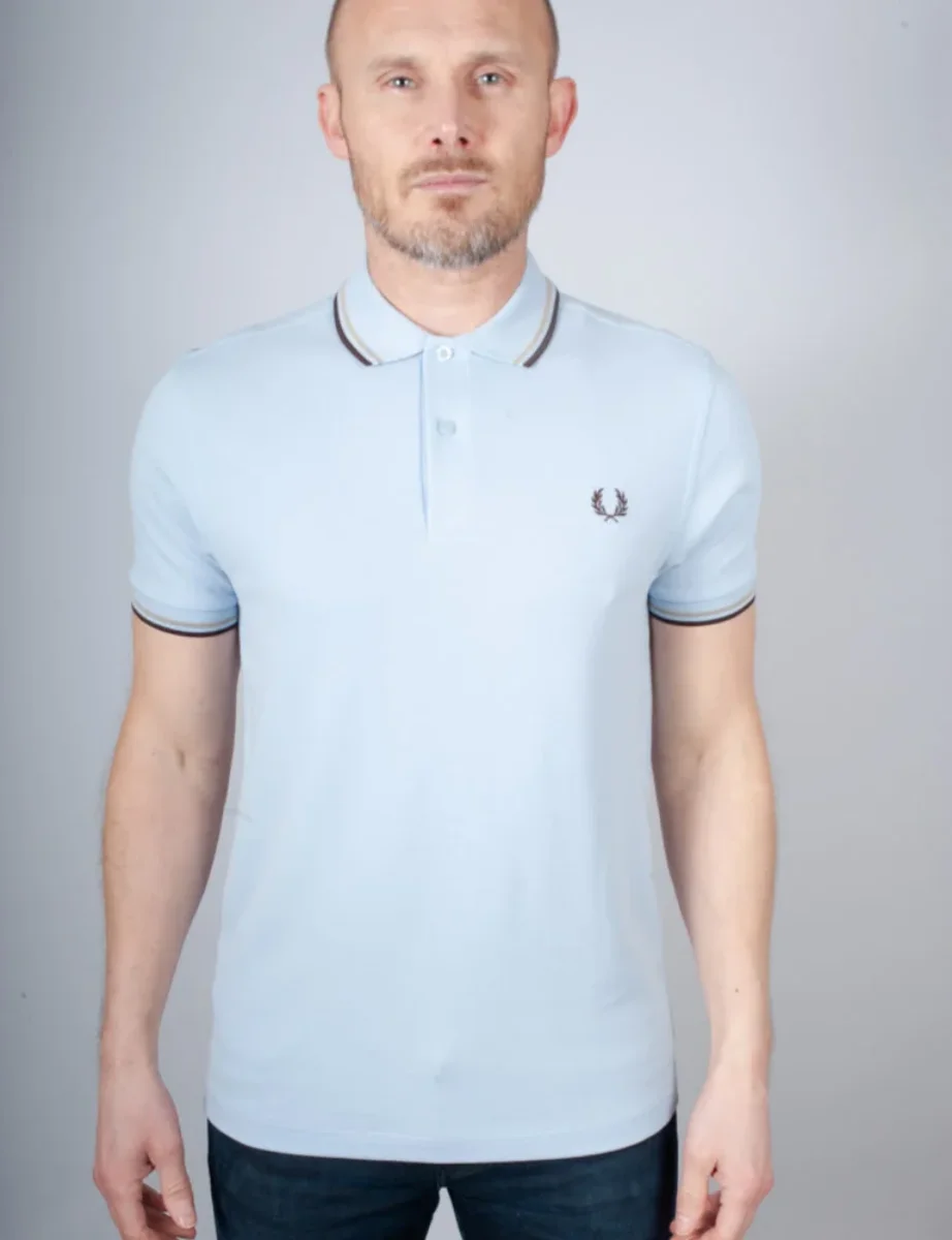 Fred Perry Twin Tipped Polo Shirt | Light Smoke 