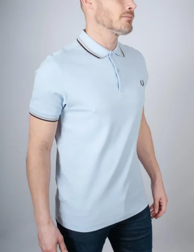 Fred Perry Twin Tipped Polo Shirt | Light Smoke 