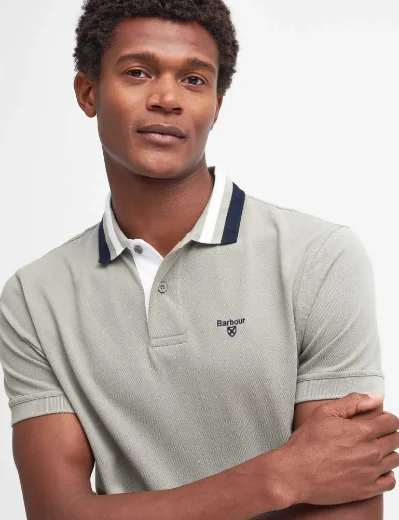 Barbour Hawkswater Tipped Polo Shirt | Forest Fog