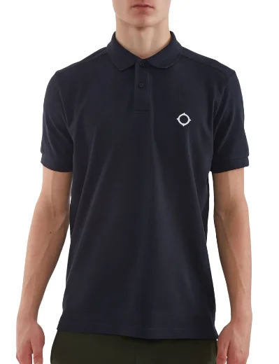 MA Strum Short Sleeve Pique Polo Shirt | Ink Navy