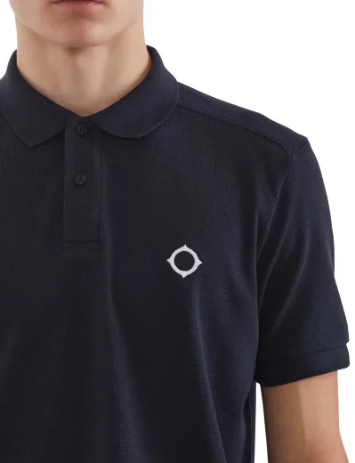 MA Strum Short Sleeve Pique Polo Shirt | Ink Navy