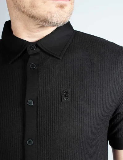 Luke Mainline Larry Slim Jersey Shirt | Black