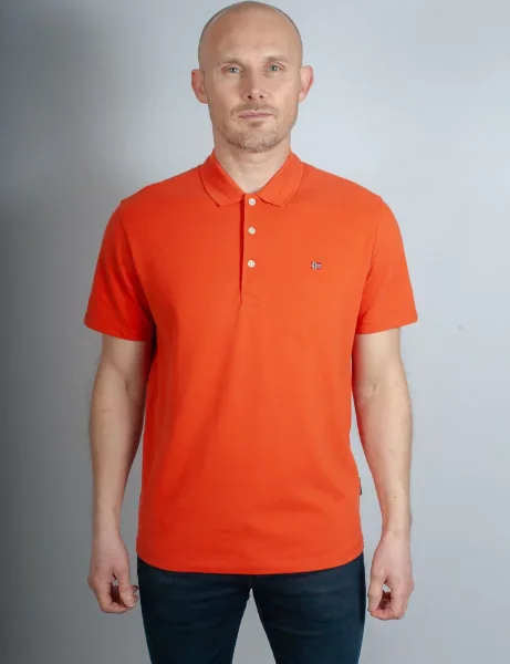 Napapijri Ealis Short Sleeve  Polo Shirt | Orange Burnt Napapijri Ealis Short Sleeve  Polo Shirt | Orange Burnt