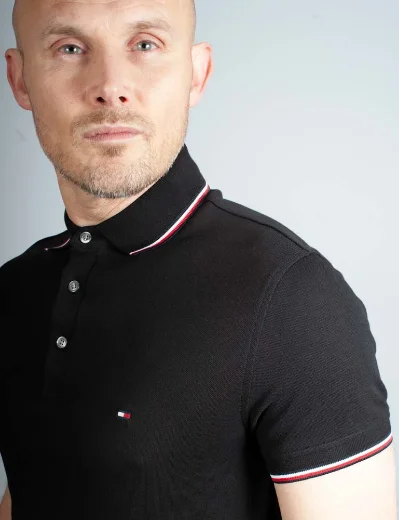 Tommy Hilfiger 1985 Collection Tipped Polo Shirt | Black
