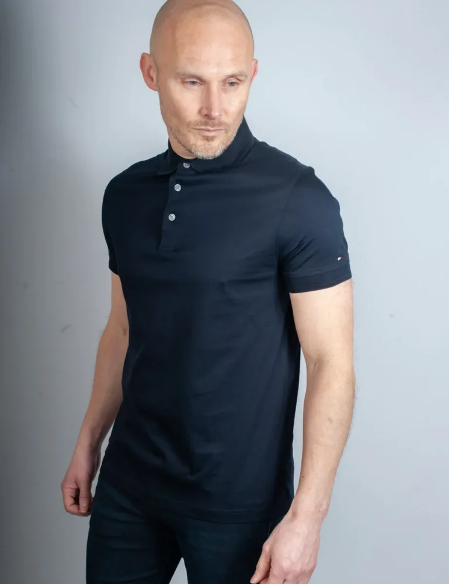 Tommy Hilfiger DC Mercerised Slim Fit Polo Shirt | Navy