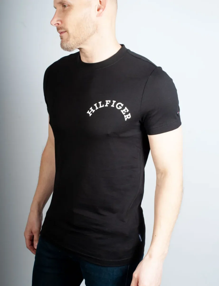 Tommy HilfIger Monotype Logo Back Print T-Shirt | Black