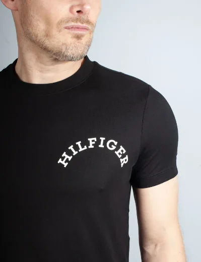 Tommy HilfIger Monotype Logo Back Print T-Shirt | Black