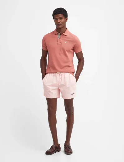 Barbour Tartan Pique Polo Shirt | Pink Clay