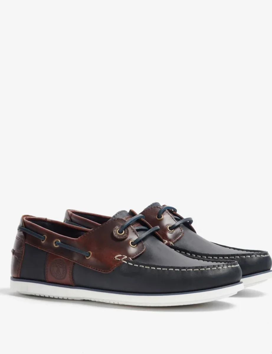 Barbour Wake Boat Shoe | Navy / Brown