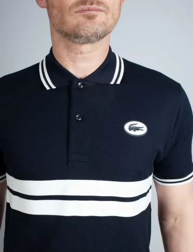 Lacoste Men's Classic Fit Badge Polo Shirt | Navy / White