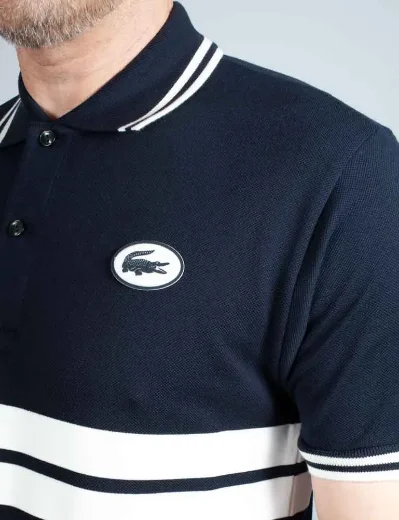 Lacoste Men's Classic Fit Badge Polo Shirt | Navy / White