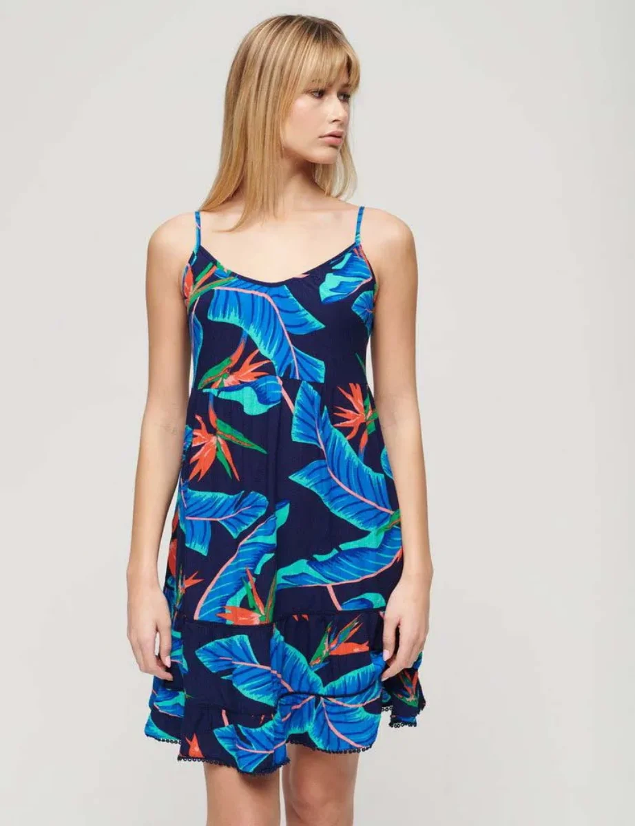 Superdry Women's Mini Cami Beach Dress | Navy Paradise