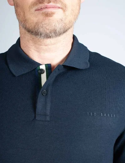 Ted Baker Karty Regular Fit Branded Polo Shirt | Navy