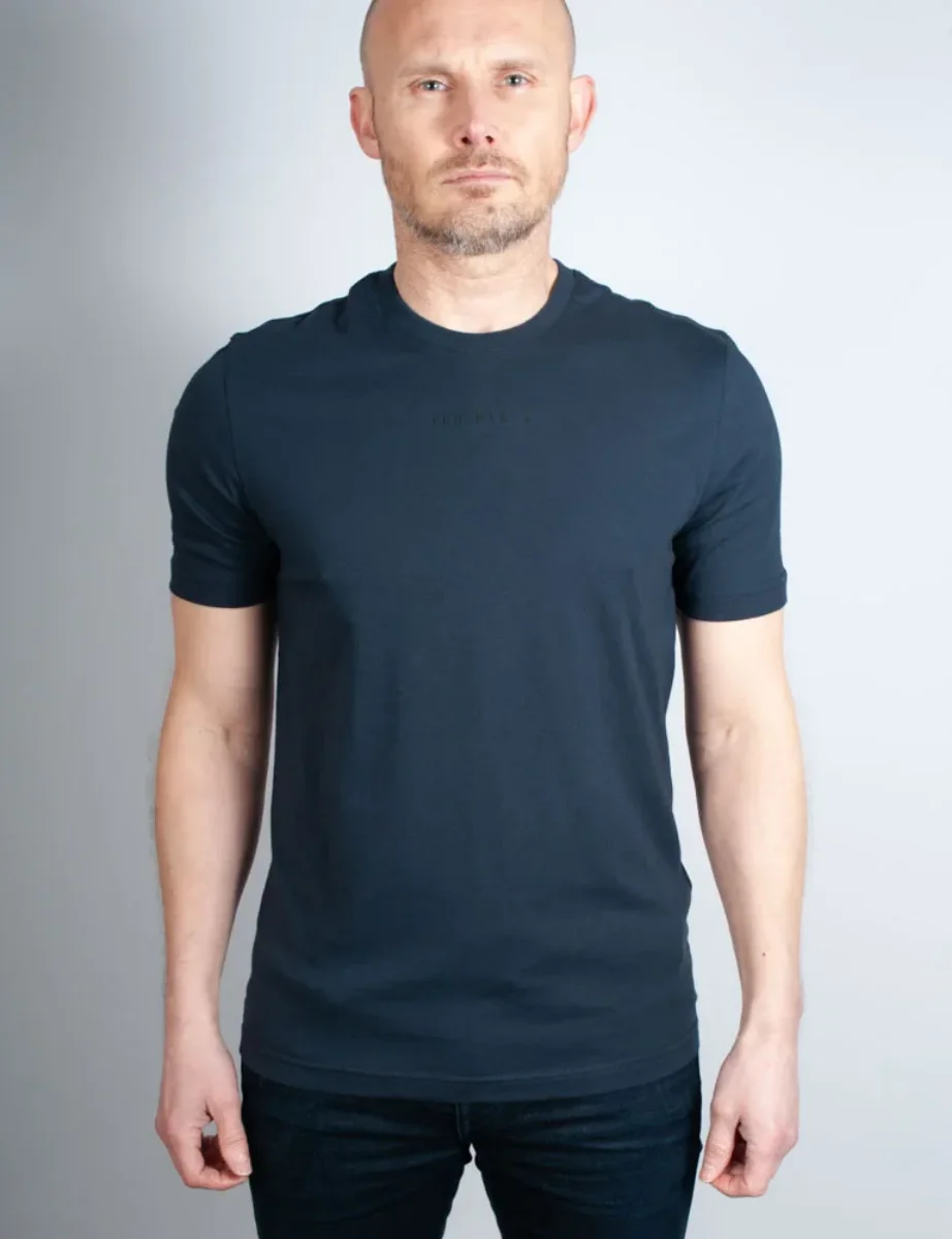 Ted Baker Wiskin Branded Regular Fit T-Shirt | Navy
