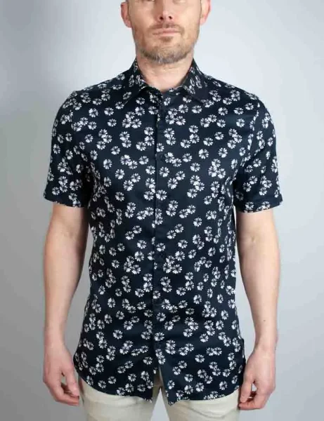 Ted Baker Alfanso Floral Short Sleeve Shirt | Navy Ted Baker Alfanso Floral Short Sleeve Shirt | Navy